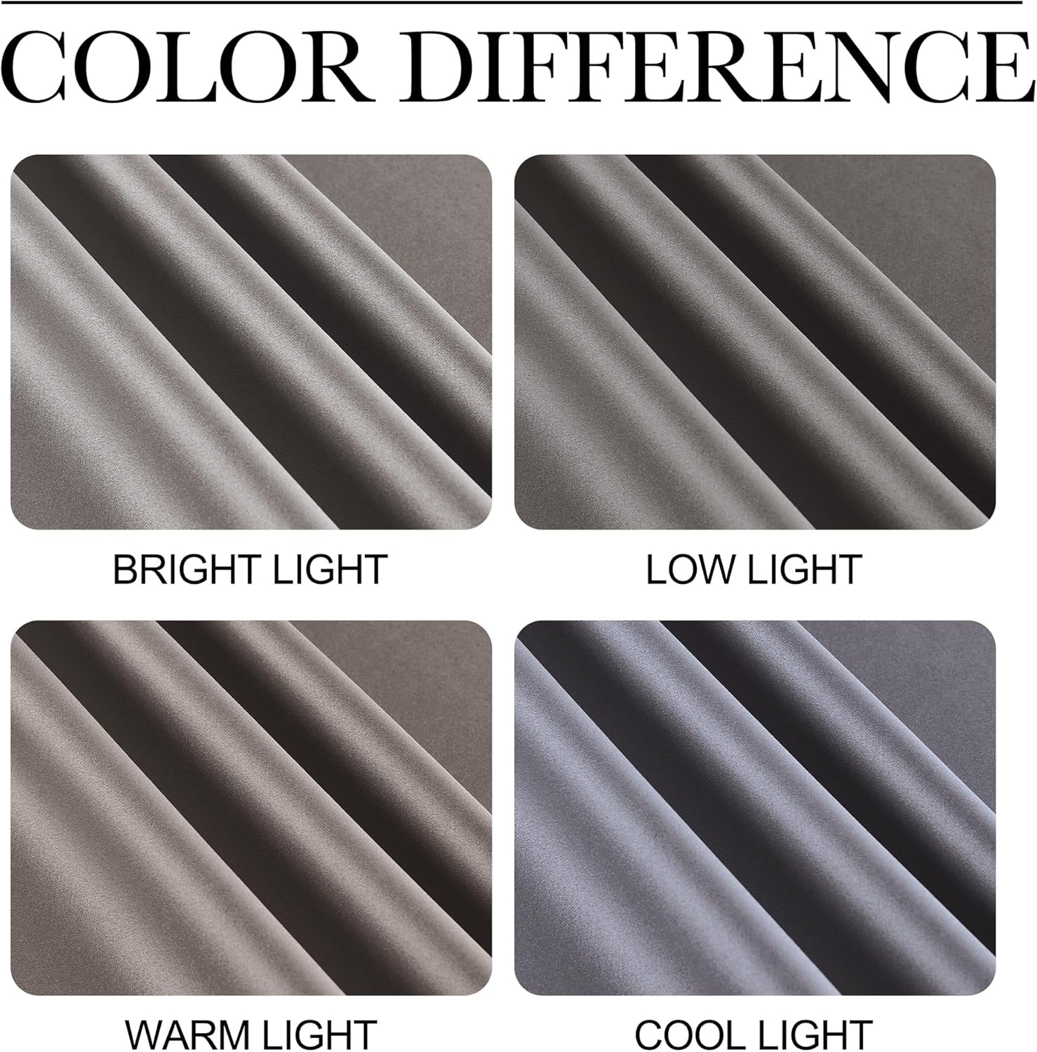 NICETOWN Room Darkening Cafe Curtains - Chrome Gray Grommet Blackout Drapes, 42" x 63", 2 Panels