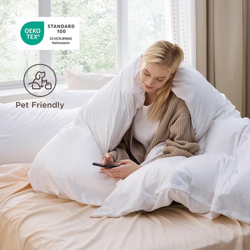 Bedsure Duvet Cover Set - Bright White Queen Size, Extra Soft 3-Piece Bedding with Zipper Closure & 2 Pillow Shams