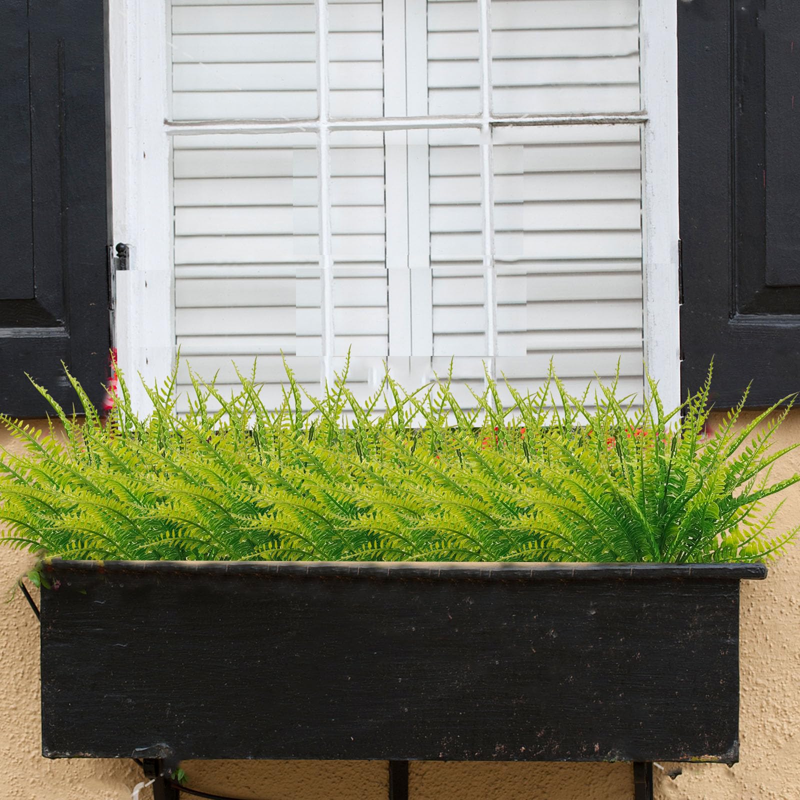 Coreland 80 Pcs Artificial Fake Boston Fern Plants Bushes Faux Plants Shrubs Greenery UV Resistant for House Office Garden Indoor Outdoor Décor