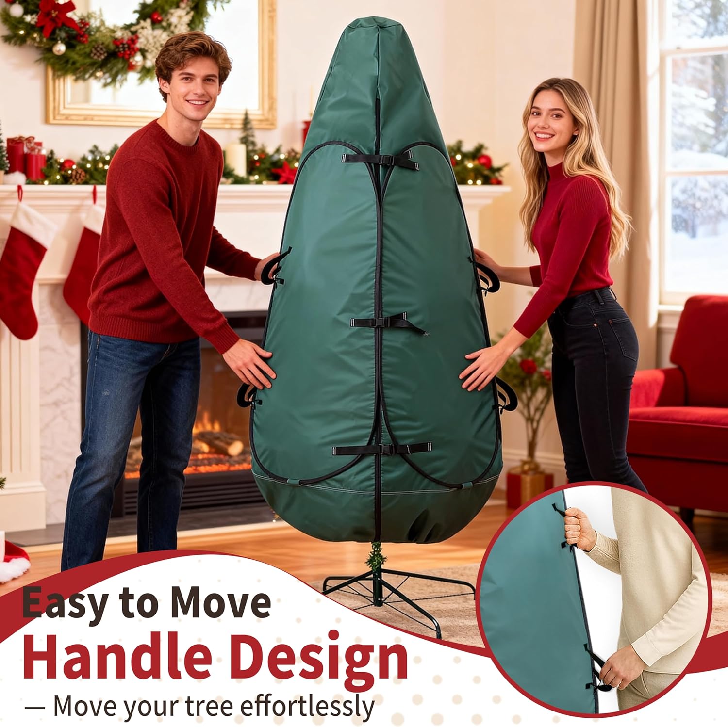 Upright Christmas Tree Bag - 9 Ft Storage Solution for 8-10 Ft Artificial Trees | Durable Cover