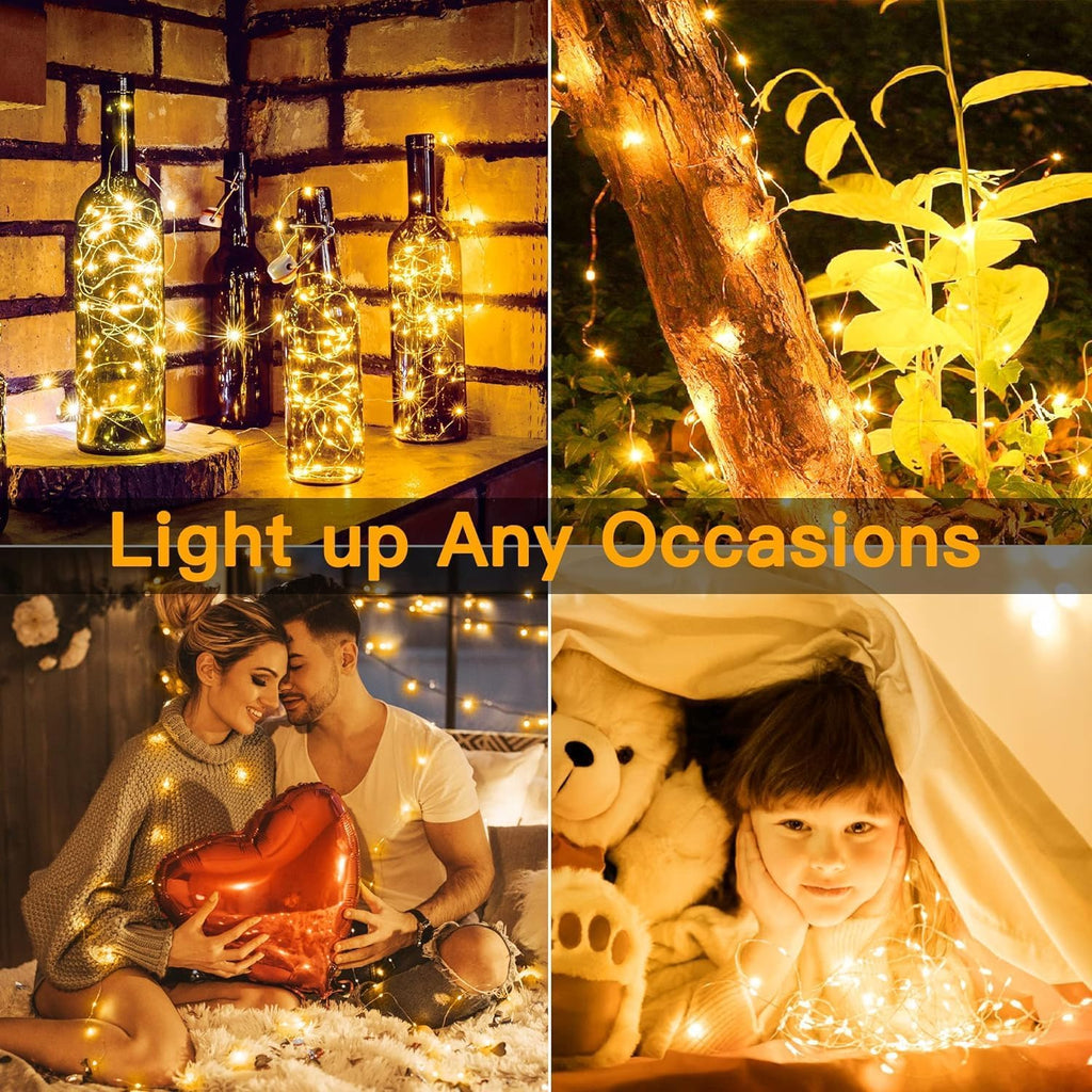 Skiennix 6 Pack Fairy Lights - Battery Operated 7ft 20 LED Mini Twinkle Lights | Warm White & Cool White for Mason Jars, Weddings, Parties & Christmas Decor