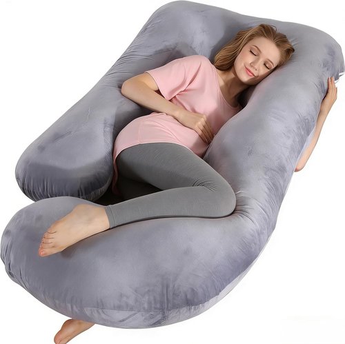 BATTOP Pregnancy Pillow - Full Body Maternity Support with Removable Washable Cover | Ideal for Back, Hips, Legs, Belly