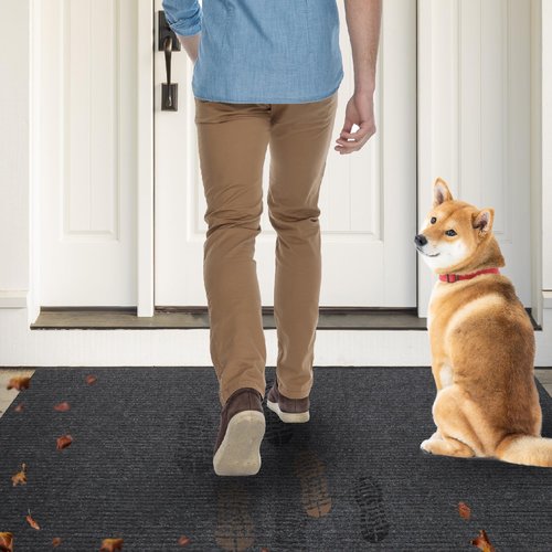 3FTx10FT Runner Rug Non-Slip Outdoor Indoor Runner Rug Floor Mat Carpet with Rubber Backing Low Pile Commercial Floor Doormat Carpet for Hall Entryway Balcony Garage Patio