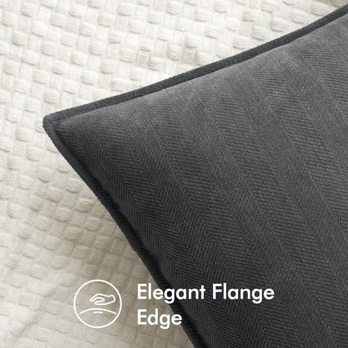 MIULEE Decorative Throw Pillow Covers - Pack of 2 Dark Grey Corduroy | Stylish Home Accent