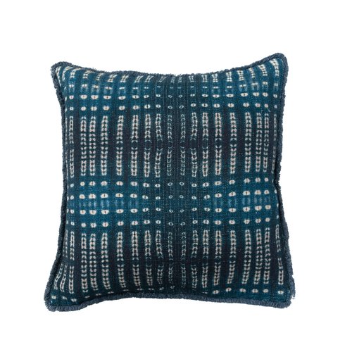 Creative Co-Op Cotton Slub Tie Dye Throw, Multicolor Pillow, Blue