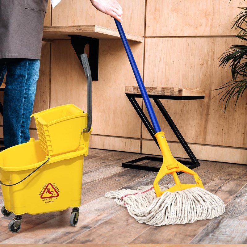 Matthew Cleaning Pack of 12 Heavy Duty Commercial White Mop Head Replacement for General and Floor Cleaning,Wet Industrial Blend Cotton Looped End String Head Refill