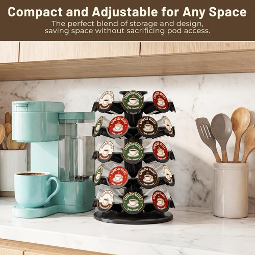 EVERIE Coffee Pod Storage Carousel Holder Organizer Compatible with 40 Keurig K-Cup Pods