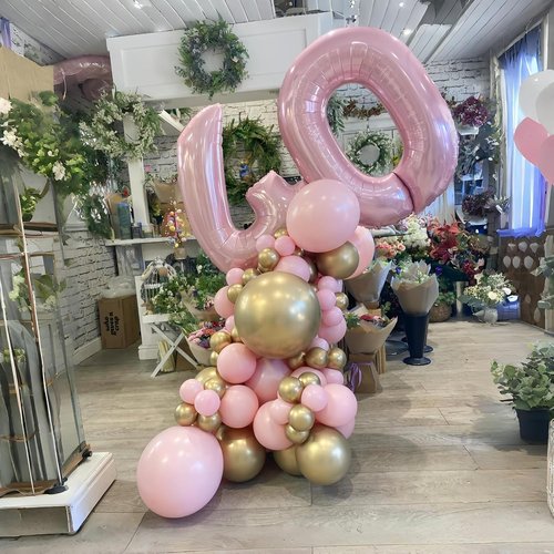 40" Pastel Pink Balloon Number 0 | Large Foil Pink Birthday Decoration for Girls & Women