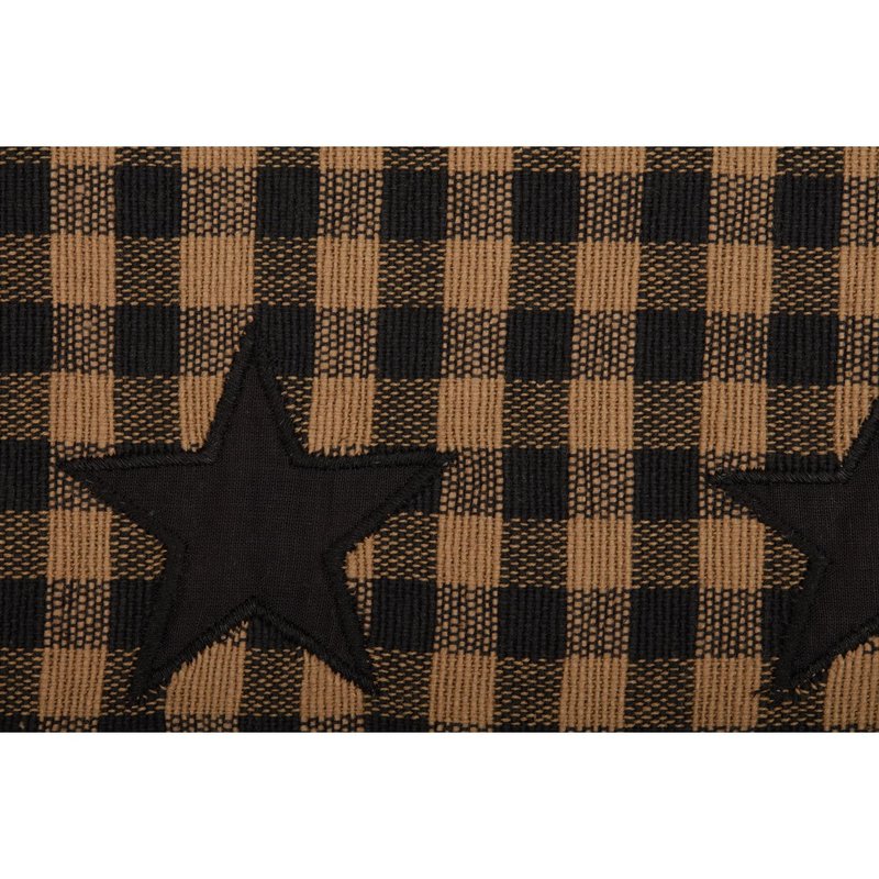 VHC Brands, Black Star, Cotton, 13x48, Woven Runner, Black