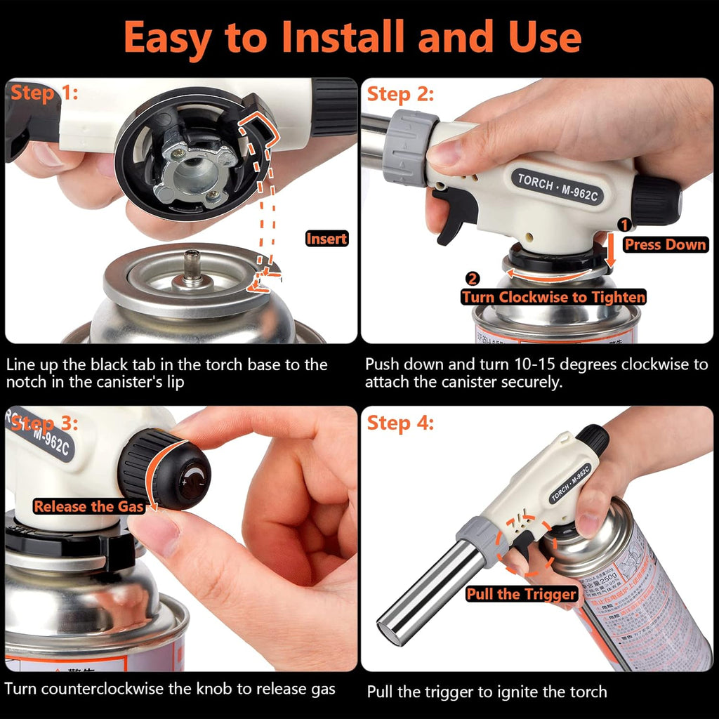 Professional Culinary Butane Torch by [Brand Name] - Adjustable Flame for Cooking & Creme Brulee | Butane Gas Not Included