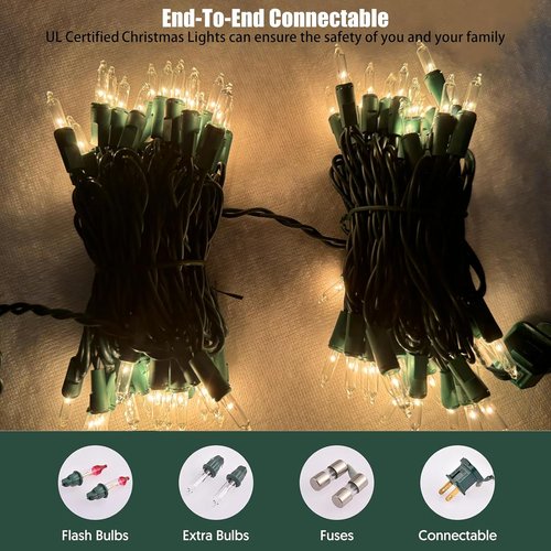 HISHINY Christmas Lights - 100 Count Clear String Lights | UL Certified for Indoor & Outdoor Decor (32ft)