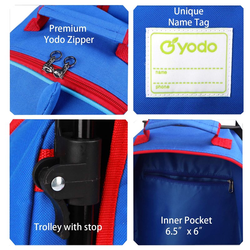 yodo Zoo 3-Way Kids Suitcase Luggage or Toddler Rolling Backpack with wheels, Medium Shark