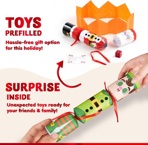 JOYIN 12 Pack Christmas Party Favors - Fun Hats, Jokes & Gifts for Holiday Dinner Decor | Perfect Stocking Stuffers for Kids