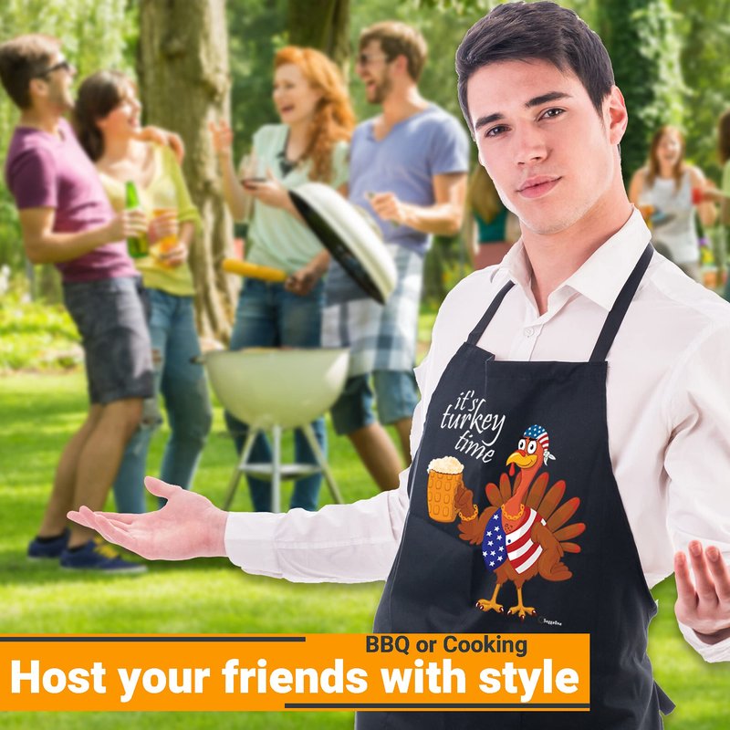 Funny Aprons for Men Women | One Size Fits All | Adjustable Strap | Premium Quality Chef Kitchen Grilling Apron with 3 Utility Pockets | Ideal BBQ Accessories | Unisex |