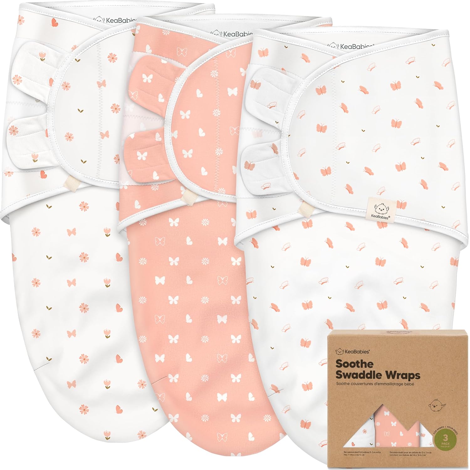 Organic Baby Swaddle Sleep Sacks by [Brand Name] - Soft & Snug for Newborns 3-6 Months | Butterflies, Large