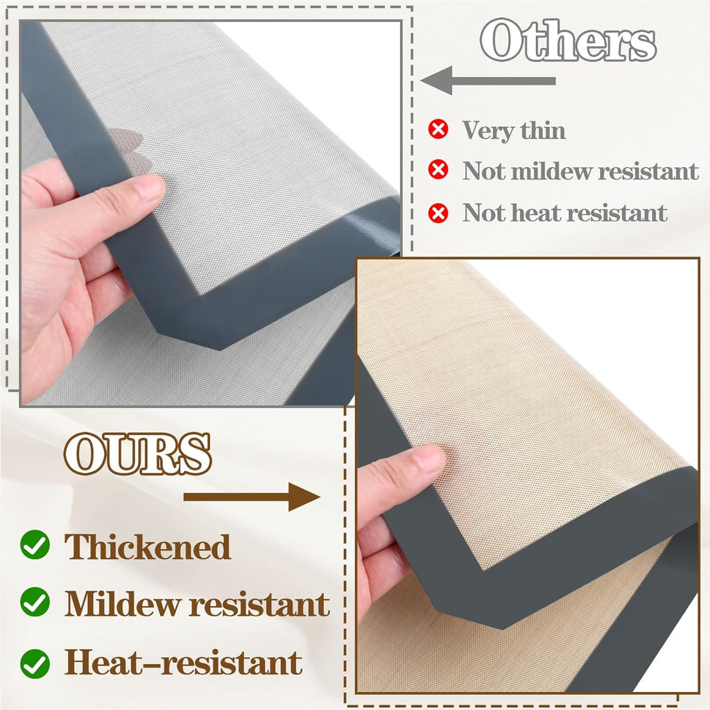 Ninsula Silicone Baking Mats - Non-Stick Reusable 2-Pack | 16.5"x11.6" Food Safe Sheets for Cookies, Bread, Pizzas