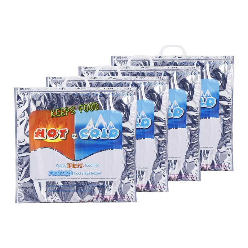 Superio Hot and Cold Insulated Bags for Food Delivery, Grocery Shopping Bags, Food Storage for Hot and Frozen Food for Travel, Disposable Cooler Bag, Reinforced Thermal Lunch Bag (4, 19"x5.5"x15.5")