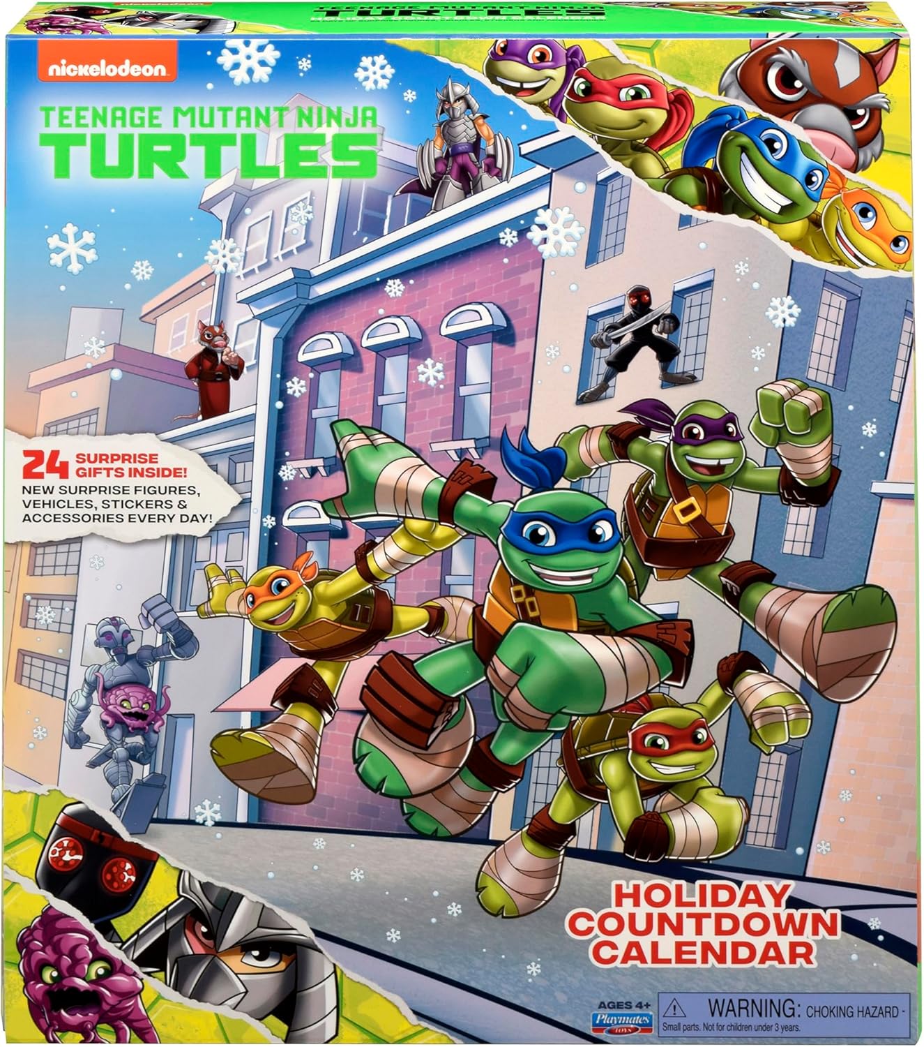 Playmates Toys Teenage Mutant Ninja Turtles Holiday Countdown Calendar - Fun Festive Gift for Kids