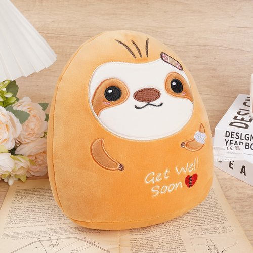 SEAOPOP Get Well Soon Plush - 7.8 Inch Sloth Plush Pillow Soft, Cute Stuff Animals Plushies Toys Gift for Girls Kids Women Recovering Patient
