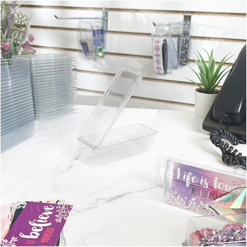 Collecting Warehouse Clear Plastic Clamshell Package/Storage Container, 4.19" H x 1.5" W x 1.25" D, Pack of 100