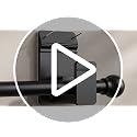No Drill Curtain Rod Brackets for 5/8" Rods, Heavy Duty Holders (4 Pack, Black)