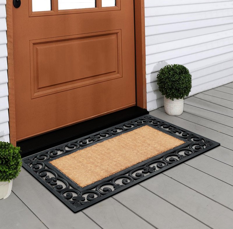 A1HC Natural Coir and Rubber Large Door Mat, 18" x 30", Thick Durable Doormats for Door Entrance, Heavy Duty, Thin Profile Door Mat, Easy to Clean,Long Lasting Front Door Entry Doormat