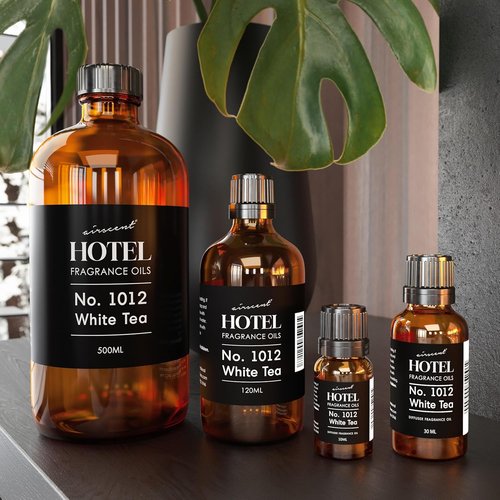 AirScent Hotel Diffuser Oil No. 1012 - Premium White Tea Fragrance for Ultrasonic Diffusers | 10 mL Glass Dropper Bottle