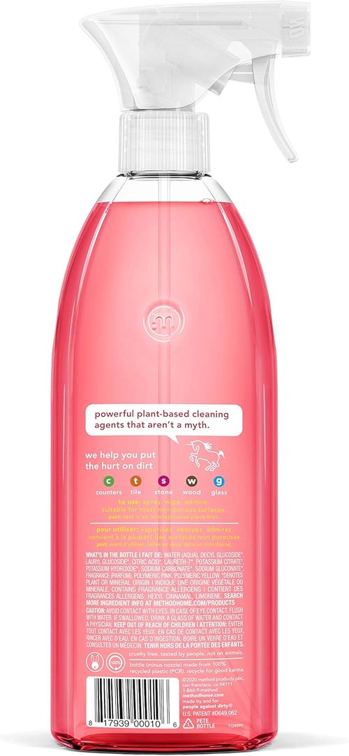 Method All-Purpose Cleaner - Pink Grapefruit Scent | Versatile for Counters, Tiles & Stone - 28 oz