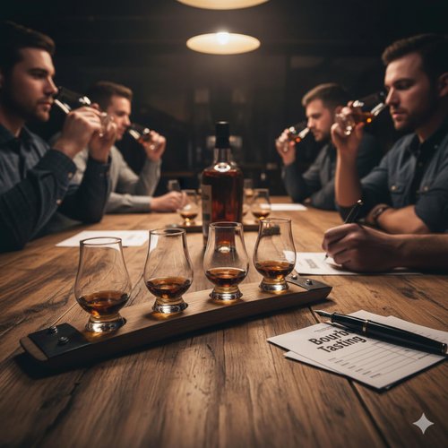 Barrel-Art Premium 4 Glass Whiskey Flight/Dark Walnut/No Glasses