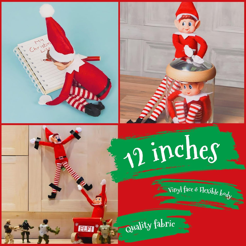 Regine Switzerland Christmas Elf Plush Toy - 12 Inches with Attachable Arms for Display
