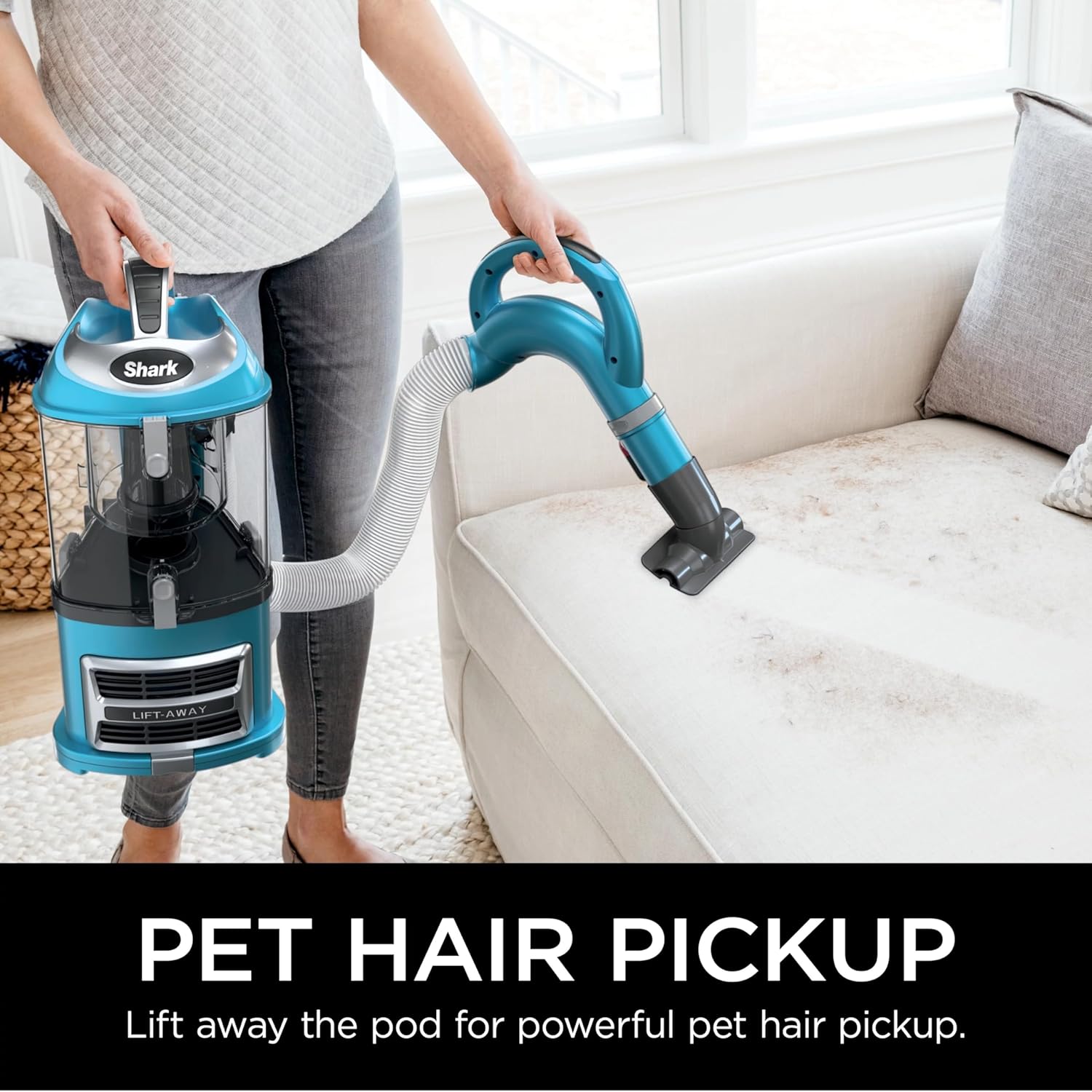Shark NV380 Navigator Lift-Away Deluxe Vacuum - Large Dust Cup, Swivel Steering, Upholstery Tool | Blue (Renewed)