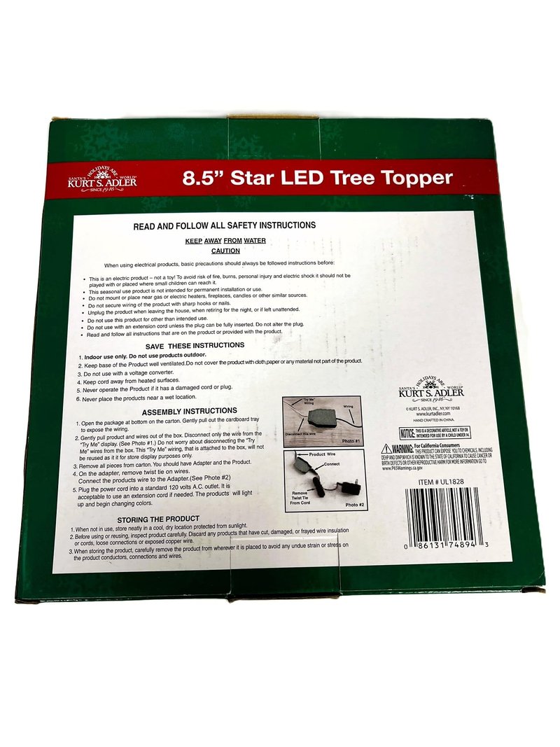 Kurt Adler LED Color-Changing Light Star Treetop, 8.5-Inch by Kurt Adler