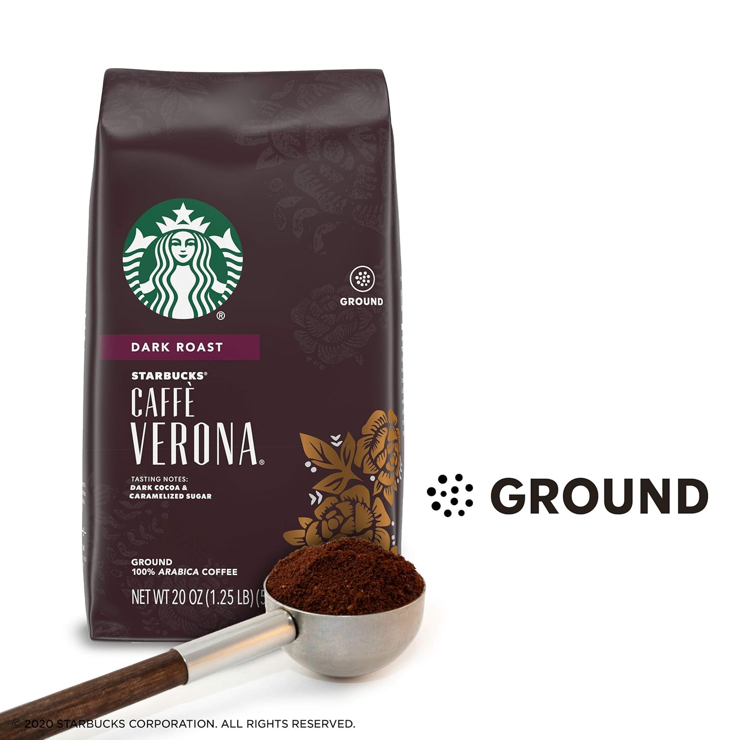 Starbucks Dark Roast Ground Coffee - Caffè Verona - 100% Arabica Beans - 20 oz Bag