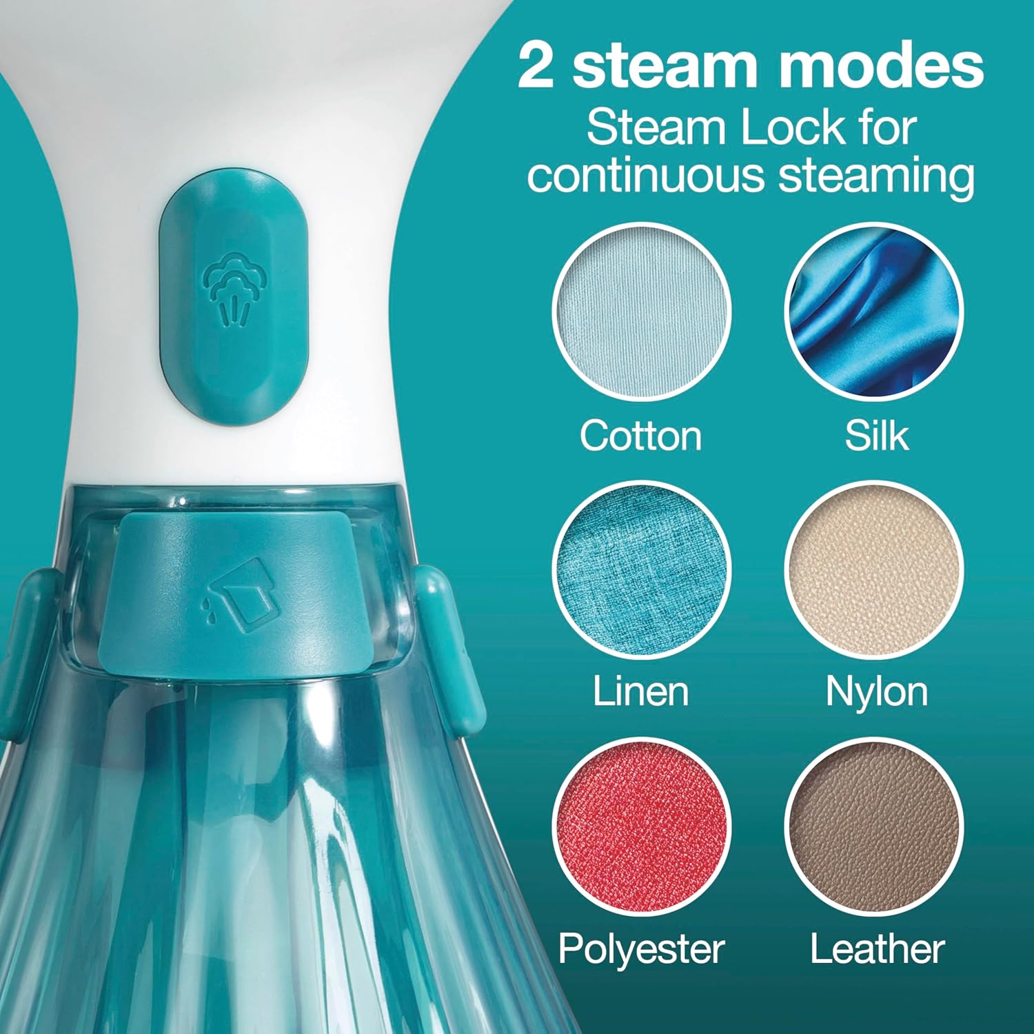 Proctor Silex Handheld Garment Steamer - Portable 1200W, 15 Min Continuous Use, 300ml Tank, Blue