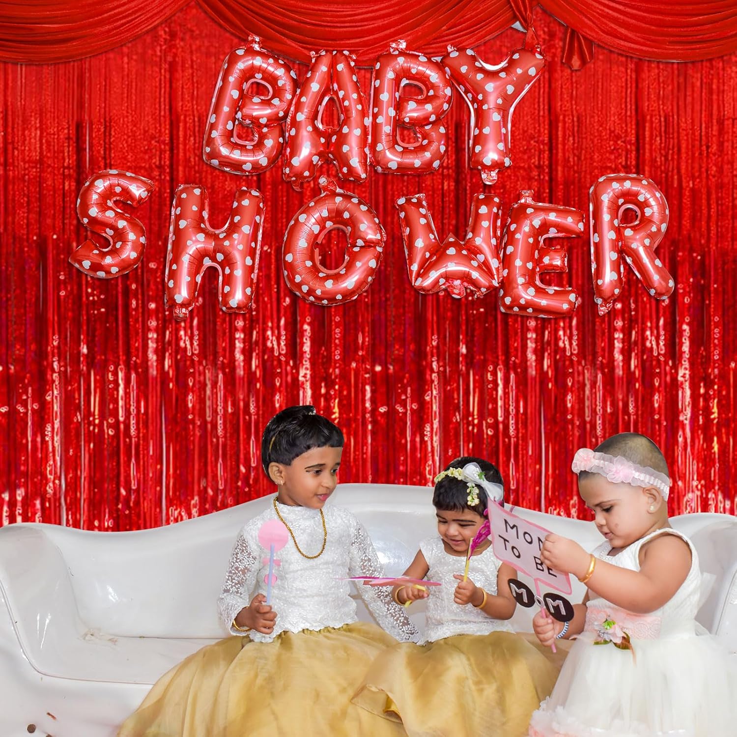 Regine Switzerland 2 Pack Red Streamers | Foil Fringe Backdrop Curtains for Party Decorations