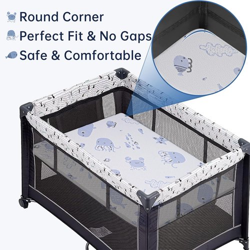 EZKLRWGF Pack and Play Mattress,38"x26" Dual-Sided Breathable Premium Memory Foam Pack N Play Mattresses Pad,Thick Mattress for Pack N Play with Washable Cover