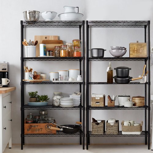 Simple Deluxe 5-Tier Storage Shelves, 21" W x 12" D x 54" H Adjustable Heavy Duty Wire Metal Shelving Unit, Chrome