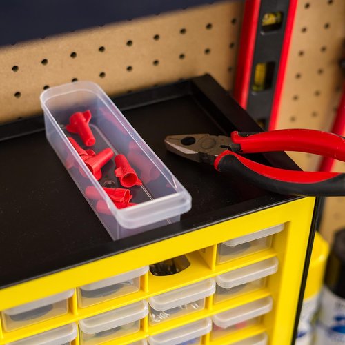 IRIS Hardware Storage Drawer - 44 Compartment Parts Organizer Cabinet | Yellow Color