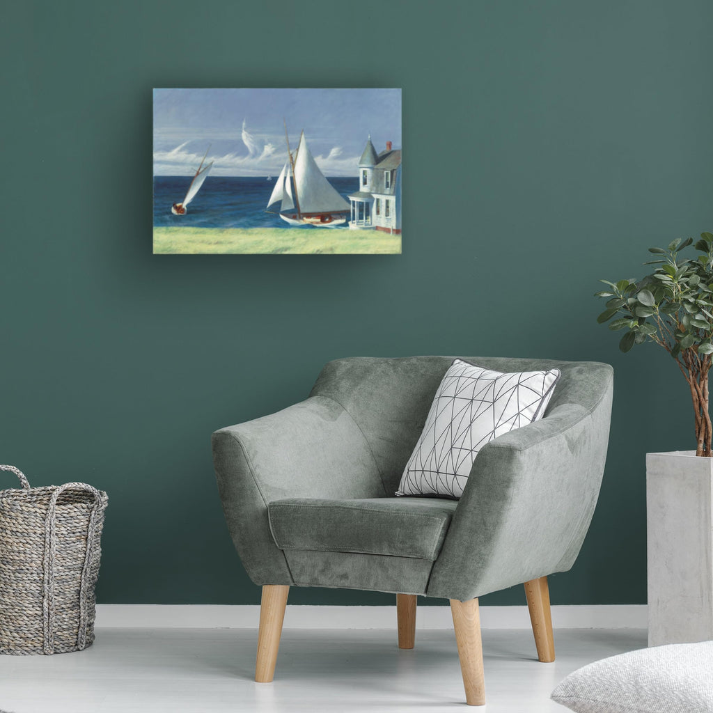Wrapped Canvas Wall Art - Edward Hopper 'The Lee Shore' Wall Art for Living Room, Bedroom, or Office Décor - 22x32