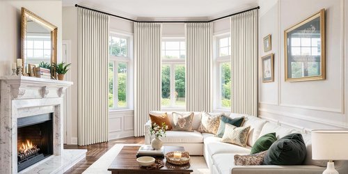 MIULEE 100% Blackout Curtains - 90 Inch Long Thick Linen Drapes | 4 Panel Set in Birch for Bedroom & Living Room