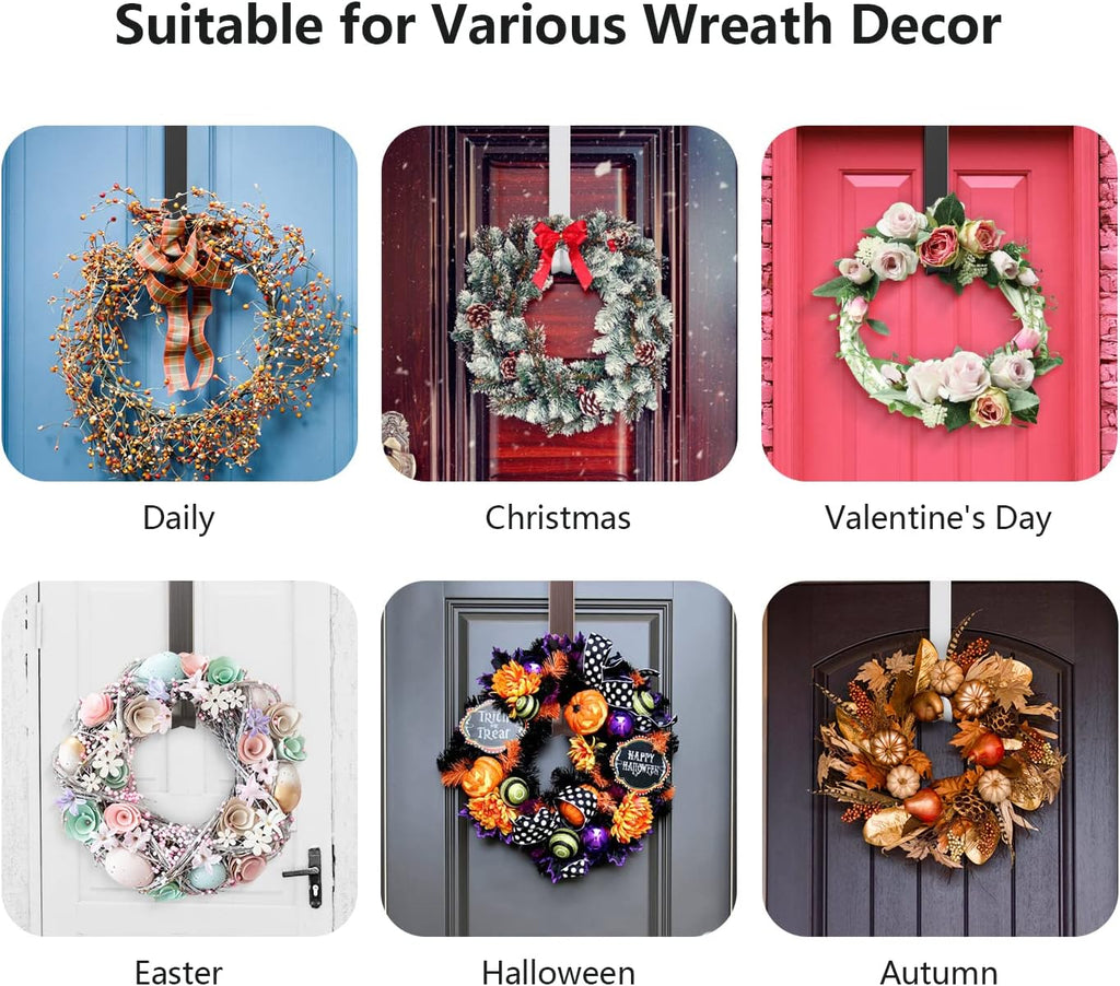 Adjustable Wreath Hanger by [Brand Name] - Over The Door Design, 15 to 25 Inches, Holds 20 lbs | Perfect for Christmas Decor