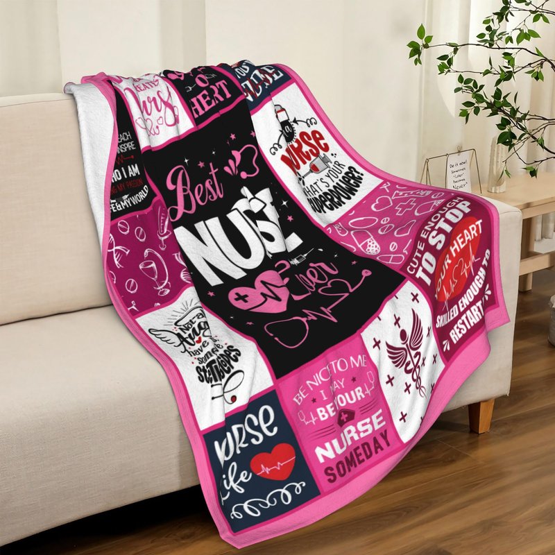Nurse Blanket 80"X60", Nurse Gifts for Women, Gifts for Nurse, Nurse Gift for Her, Nurse Week Gifts, Nurse Practitioner Gifts, Nurse Appreciation Gifts, Christmas Birthday Graduation Gifts for Nurse