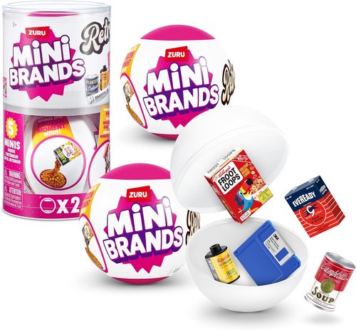 Mini Brands Retro Capsule 2-Pack - 60+ Mystery Mini Collectibles | Real Licenses & Rare Finds