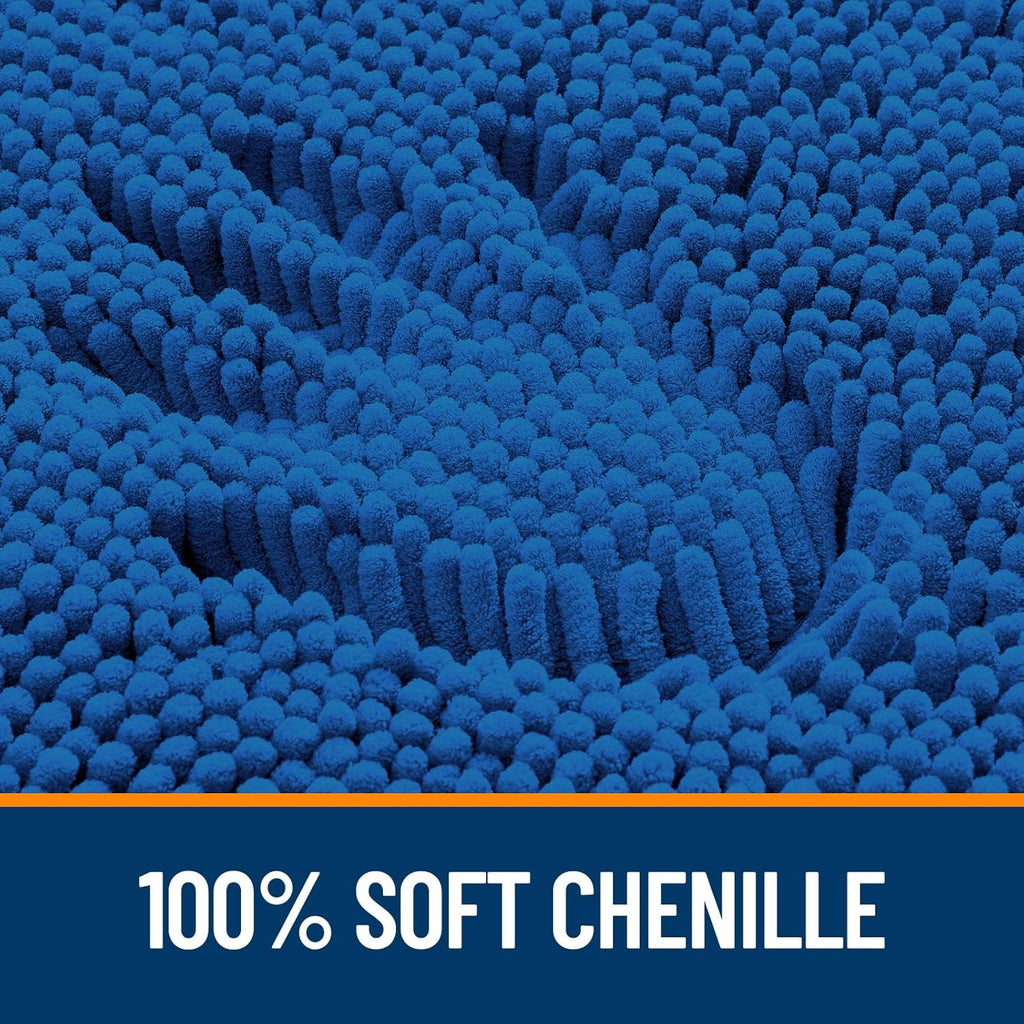 OLANLY Bathroom Rugs - Extra Soft Absorbent Chenille Mats | Quick Dry, Machine Washable, 36x24, Deep Navy Blue