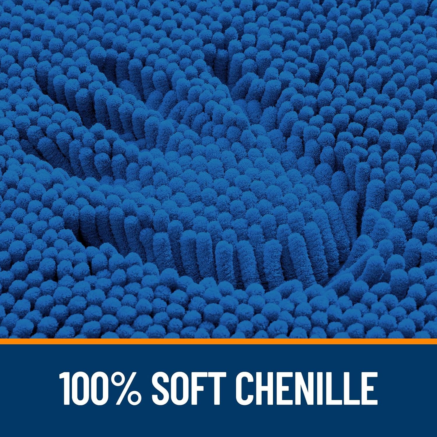 OLANLY Small Bathroom Rugs - Soft Absorbent Chenille Bath Mats | Quick-Dry, Machine Washable, Deep Navy Blue 24x16