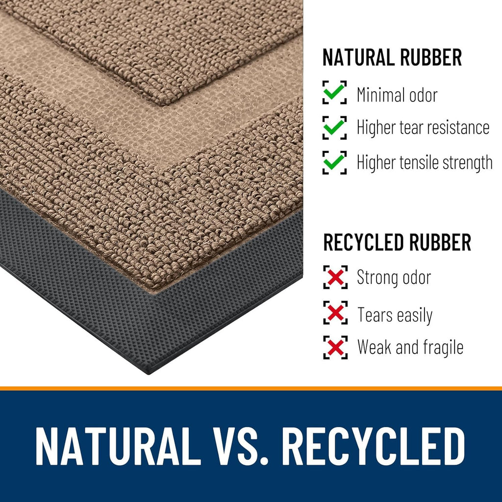 OLANLY Waterproof Front Door Mat - All-Season Indoor/Outdoor Doormat, Easy Clean, 33x21, Mocha