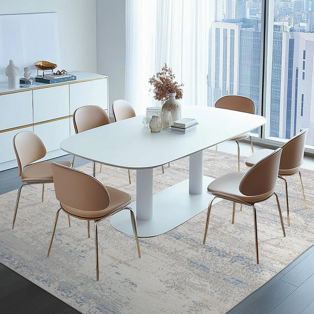 Skiennix Washable 8x10 Area Rug - Modern Abstract Design with Non-Slip Backing for Living Room, Bedroom, Office