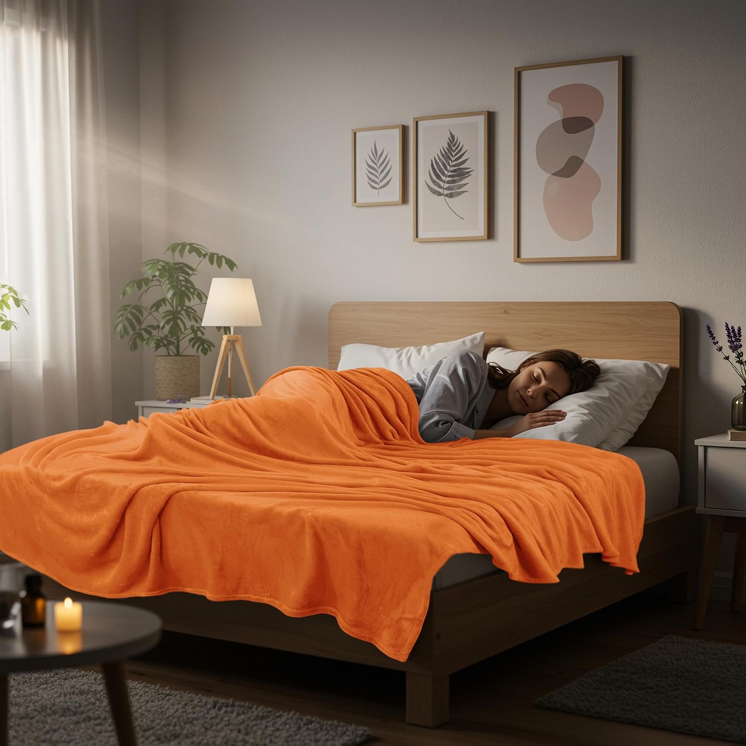 Utopia Bedding Fleece Blanket - Luxury Anti-Static Soft Microfiber | Twin Size Burnt Orange (60x80 Inch)
