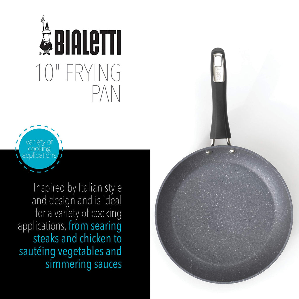 Bialetti Impact Textured Nonstick Oven-Safe 10in Frying Pan, Gray
