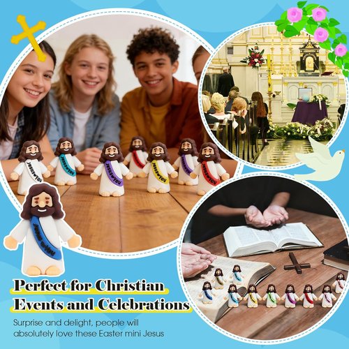 Little Jesus Figurines 210 Pack - Pocket-Sized Jesus Figures for Church Events & Easter Gifts